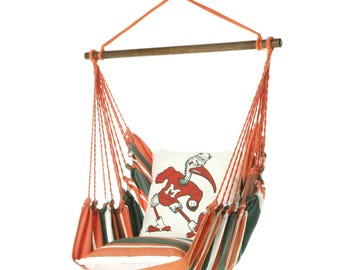 Miami Hurricanes Chair Swing, Miami Canes Tailgate Home Decor, Licensed University of Miami Gift for Dad, Miami Hurricanes graduation gift