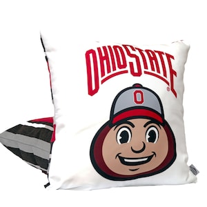 ohio state pillow cushion featuring Brutus buckeye mascot