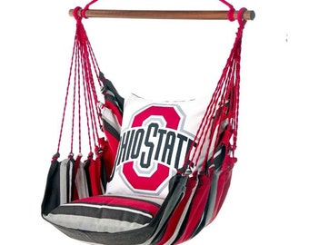 Ohio State Buckeyes Chair Swing, Ohio State Hammock, Ohio State Buckeyes Gift For Dad Father, Ohio State Alumni Gift, Buckeyes Home Decor
