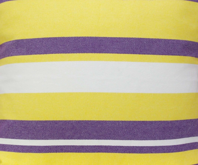 Lsu colors pillow purple and gold striped fabric