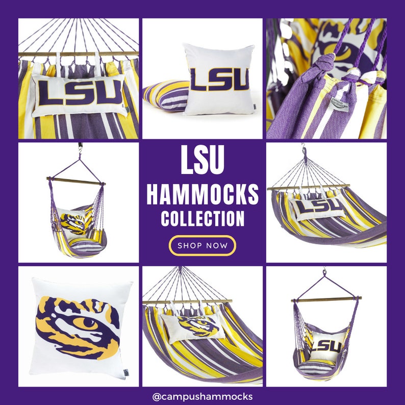 Collage of licensed LSU Football merchandise and gifts for alumni