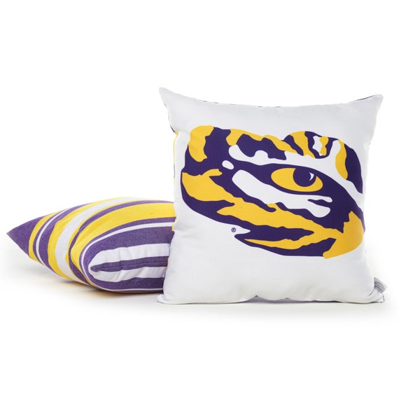 LSU Pillow Cover, LSU Eye of The Tiger home decor, Louisiana State University Gift, Lsu Dorm Bedding, Lsu Mike Tiger graduation gift