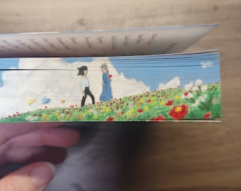 Bloemen op een heuvel | Gele jurk | Howl Jenkins Pendragon | Sophie Hoedenmaker | Bewegend kasteel | Boekrand schilderen | Verzamelobject