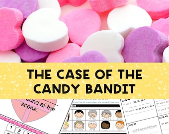 Valentine's  Mystery Party Game for Kids, The Case of the Candy Bandit, Detective Printable Game, Printable Props, Birthday Party