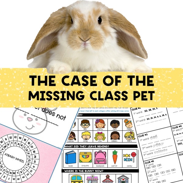 Mystery Party Game for Kids, The Case of the Missing Class Pet Party, Detective Printable Game, Printable Props, Birthday Party, School Game