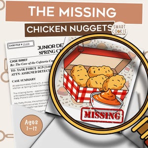 Detective Mystery Game for Kids | The Case of the Missing Chicken Nuggets | Printable School Mystery | Ages 7–12
