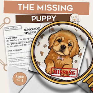 Detective Mystery Game for Kids | Printable Pet Mystery | The Case of the Missing Puppy | Ages 7–12