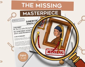 Art Museum Detective Mystery Game for Kids | The Case of the Missing Masterpiece | Printable Puzzle Game | Ages 7–12