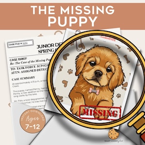 Detective Mystery Game for Kids | Printable Pet Mystery | The Case of the Missing Puppy | Ages 7–12