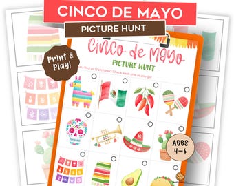 Cinco de Mayo Scavenger Hunt for Kids – Printable Cinco de Mayo Picture Hunt – Fiesta Party Game – Family Activity – Spring Preschool Game