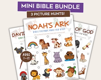 Bible Picture Hunt Bundle for Kids – Printable Bible Scavenger Hunts – Sunday School Activities – Church Games – Preschool Bible Activities
