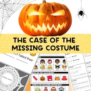 Halloween Mystery Game Printable | Missing Costume Case | Escape Room for Kids 7–12 | Classroom or Party Detective Game | Instant Download