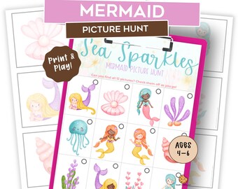 Mermaid Scavenger Hunt for Kids – Printable Under the Sea Picture Hunt – Mermaid Birthday Party Game – Family Activity – Preschool Activity