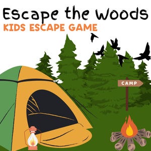 Camping Escape Room: Kids Printable Puzzle Game (PDF)