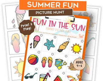 Summer Scavenger Hunt for Kids – Printable Summer Picture Hunt – Classroom Summer Activity Game – Family Activity – Preschool Activity Game