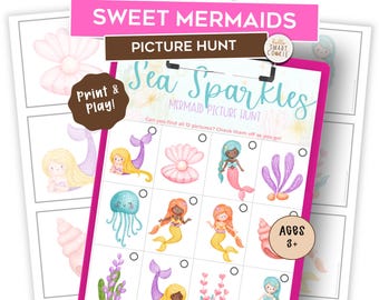 Mermaid Scavenger Hunt – Printable Picture Hunt for Kids – Mermaid Birthday Party Game – Preschool Activity –  Ages 3–5 – Screen-Free Fun