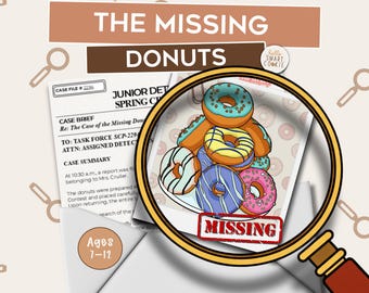 Detective Mystery Game for Kids | Birthday Party Game Printable | The Case of the Missing Donuts | Ages 7–12