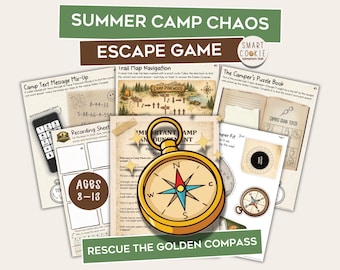 Summer Camp Chaos Escape Room for Kids – Printable Kids Puzzle Game – Summer Escape Game Kit – Kids Birthday Party Game – Family Game Night