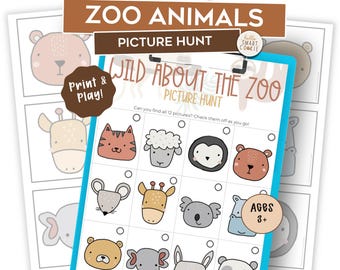 Zoo Scavenger Hunt – Printable Picture Hunt for Kids – Zoo Birthday Party Game – Preschool Animal Activity – Ages 3–5 – Screen-Free Fun