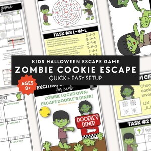 Halloween Escape Room for Kids – Zombie Cookie Escape | Printable Escape Game | Ages 8+