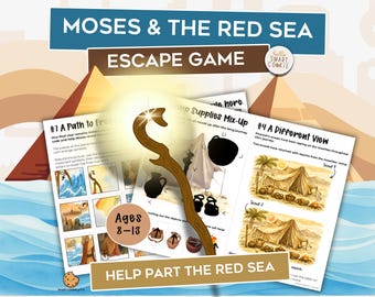 Moses & the Red Sea Escape Room for Kids – Printable Bible Escape Game – Sunday School Activity – Church Game – Christian Family Bible Game