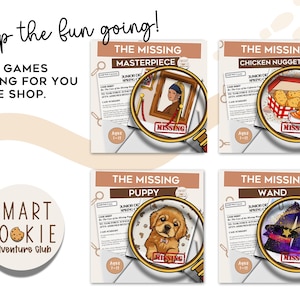 More printable mystery and puzzle games for kids from Smart Cookie Plus shop