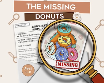 Detective Mystery Game for Kids | Birthday Party Game Printable | The Case of the Missing Donuts | Ages 7–12