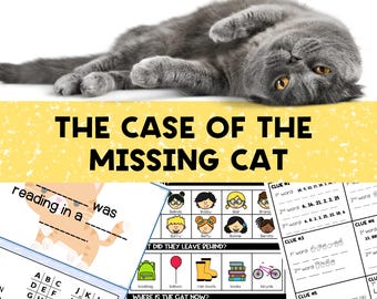 Mystery Party Game for Kids, The Case of the Missing Cat, Secret Agent Party, Detective Party, Escape Room for Kids, Printable Party Props