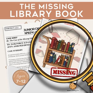 Library Detective Mystery Game for Kids | The Case of the Missing Library Book | Printable School Game | Ages 7–12