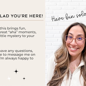 Printable game welcome page with instructions and message from creator