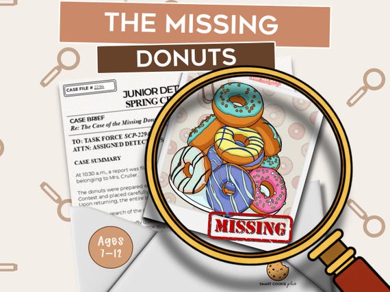 Detective Mystery Game for Kids | Birthday Party Game Printable | The Case of the Missing Donuts | Ages 7–12
