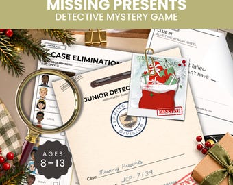 Missing Christmas Presents Detective Mystery Game for Kids, Printable Christmas Party Game, Family Mystery Game, Holiday Classroom Activity