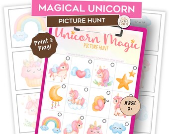 Unicorn Scavenger Hunt – Printable Picture Hunt for Kids – Unicorn Birthday Party Game – Preschool Activity – Ages 3–5 – Screen-Free Fun