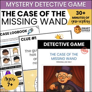 Kids Mystery Game, The Case of the Missing Wand, Detective Game for Ages 7–12, Escape Room Style, Spy Birthday, Printable Party Game Kit