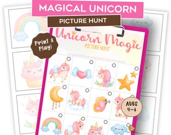 Unicorn Scavenger Hunt for Kids – Printable Unicorn Picture Hunt – Unicorn Birthday Party Game – Family Activity – Classroom Game – Pre-K
