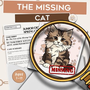 Detective Mystery Game for Kids | Printable Cat Game | The Case of the Missing Cat | Ages 7–12