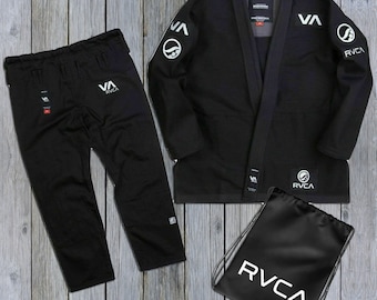 Kimono JJJ Gi Shoyoroll RVCA V2 Lot de 60 uniformes de Jiu-jitsu 450 GSM **Avec sac** Costume kimono noir