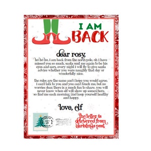 Editable Elf Arrival Letter ~ Return Letter Christmas Elf ~  Elf is Back Welcome ~ Christmas Elf Letter ~ From Your Elf ~ Printable Template