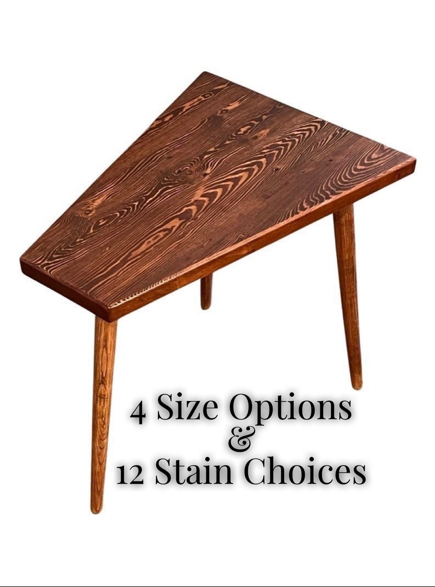 Wedge Table / Custom Made / Trapezoid End Table / Midcentury Modern