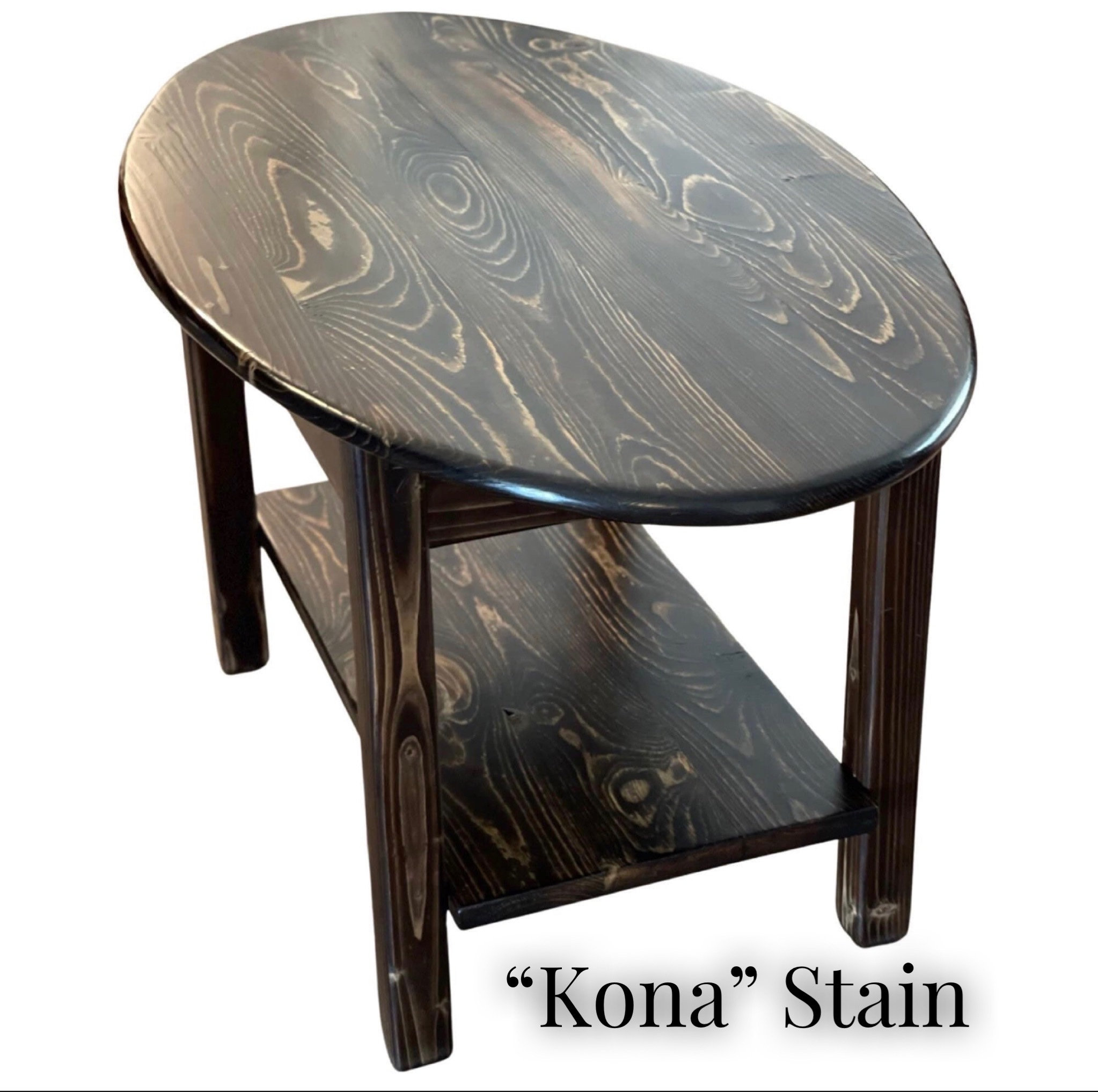 Small Oval Coffee Table With Shelf / Little Midcentury Coffee Table