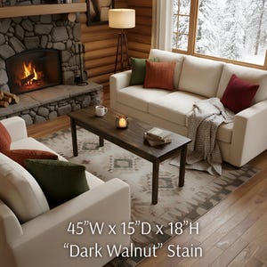 Handmade Narrow Coffee Table: Modern Pine or Oak, Small Space Design