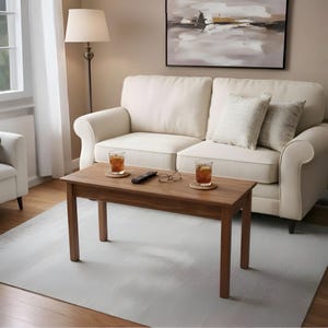 Handmade Compact Coffee Table – Solid Wood Pine or Oak, Small Space Living