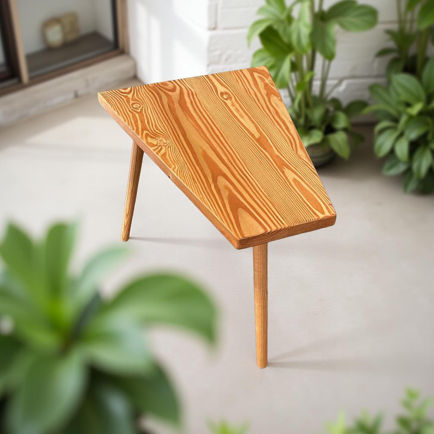 Handmade Wedge End Table: Mid-century Modern Accent Table - Etsy display picture 1