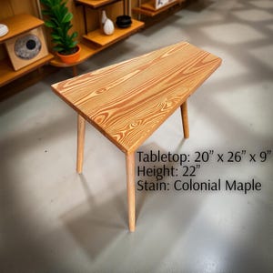 Handmade Wedge End Table: Mid-Century Modern Accent Table