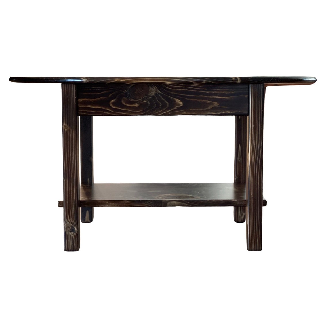 Small Oval Coffee Table With Shelf / Little Midcentury Modern Etsy