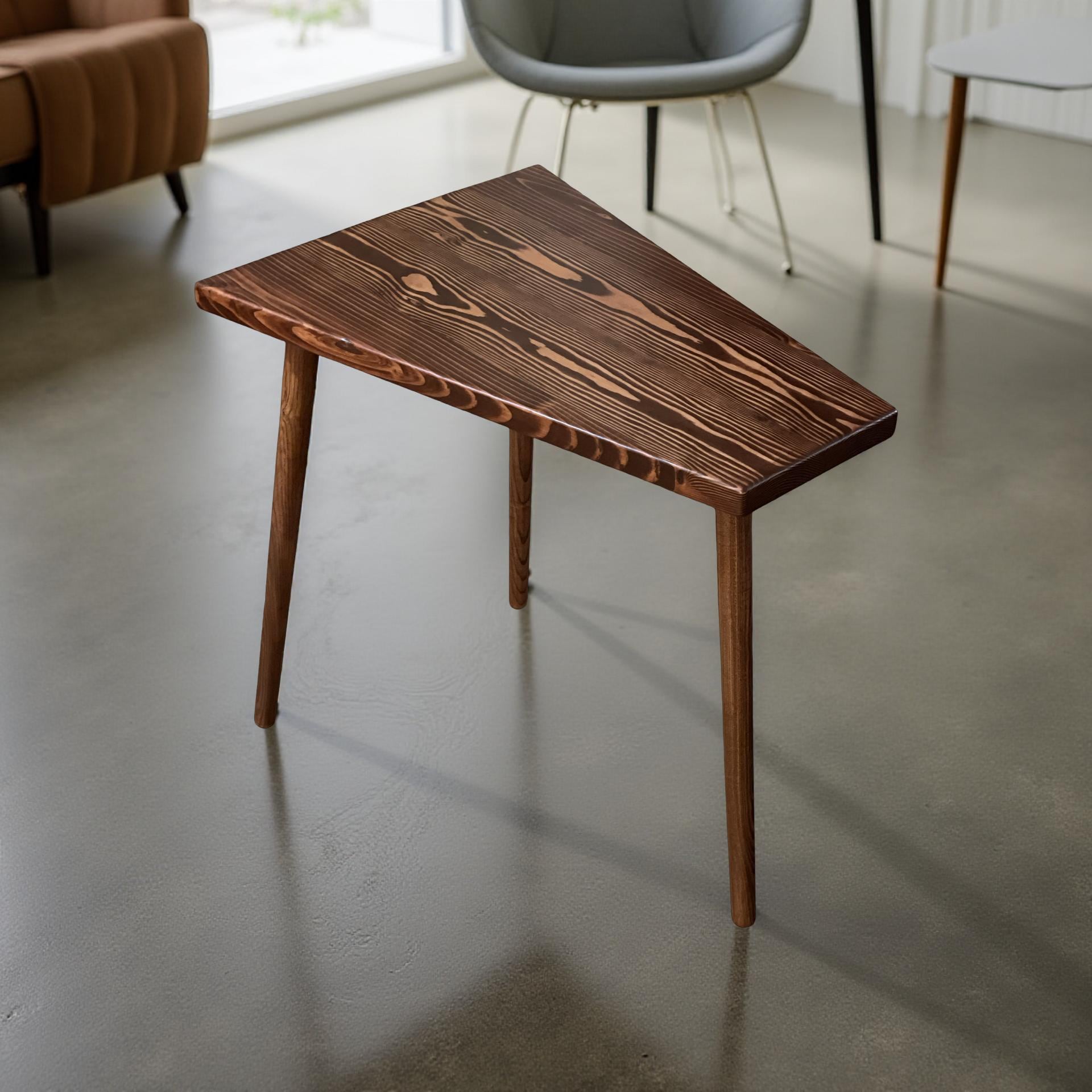 Handmade Wedge End Table: Mid-century Modern Accent Table - Etsy display picture 1