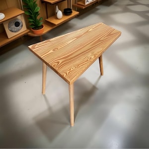 Handmade Wedge End Table: Mid-Century Modern Accent Table