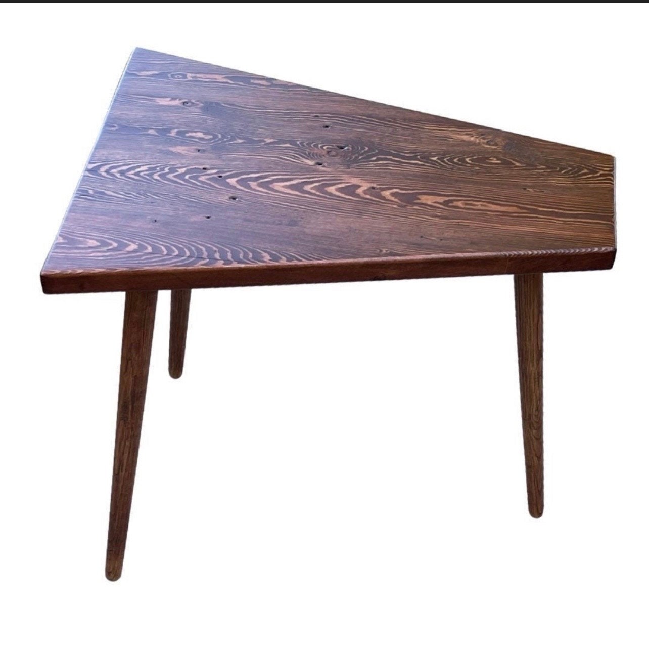 Wedge Table / Custom Made / Trapezoid End Table / Midcentury Modern