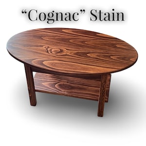 Handmade Small Oval Coffee Table with Shelf: Mid-Century Modern Style