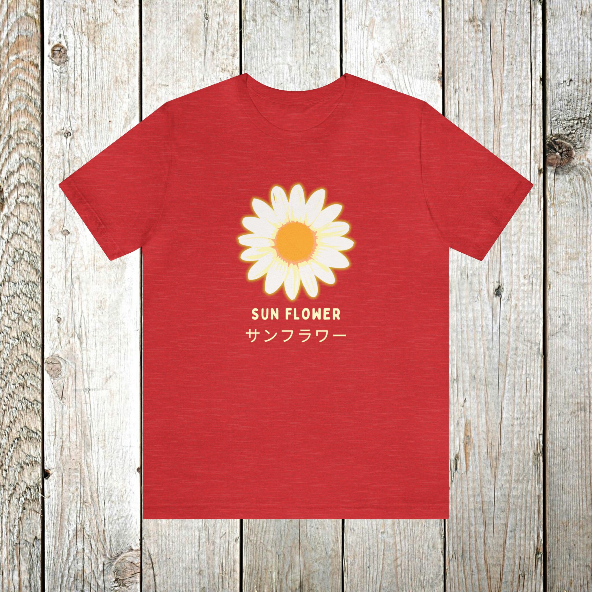 Women's Japanese Sunflower With Text Jersey Short Sleeve Etsy